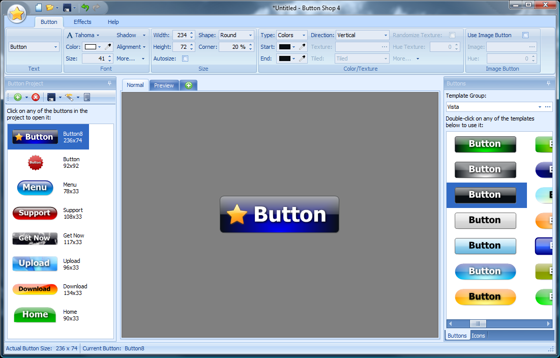 Screenshot of Web Button Maker Aqua