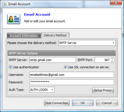 How to send using Gmail with Email Sender Deluxe